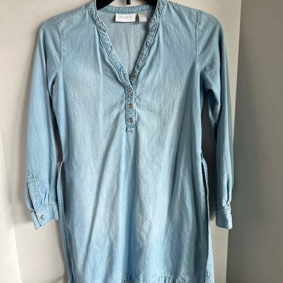 Children's Place Girls Denim Tunic Dress Size L 10/12 30"L - Picture 4 of 5